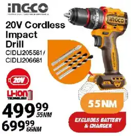 Mica INGCO 20V Cordless Impact Drill offer