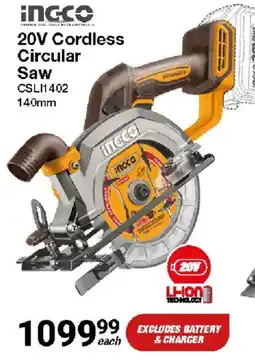 Mica Ingco 20V Cordless Circular Saw offer