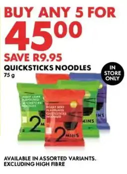 Woolworths Quicksticks Noodles offer