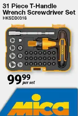 Mica 31 Piece T-Handle Wrench Screwdriver Set INCO offer