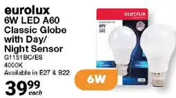 Mica eurolux 6W LED A60 Classic Globe with Day/Night Sensor offer
