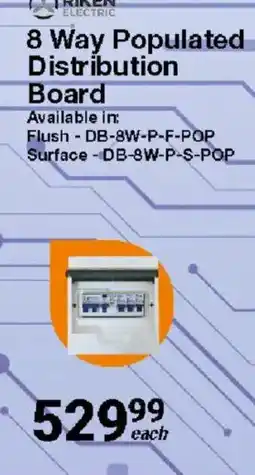 Mica RIKEN ELECTRIC 8 Way Populated Distribution Board offer