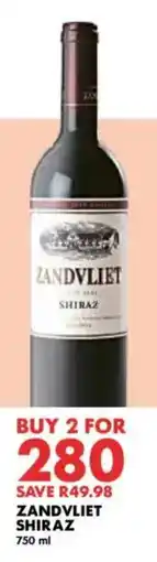 Woolworths Zandvliet Shiraz offer