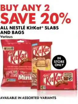 Woolworths Nestlé KitKat Slabs and Bags offer