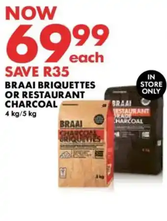 Woolworths Braai Briquettes or Restaurant Charcoal offer