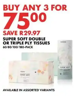 Woolworths Super Soft Double or Triple Ply Tissues offer