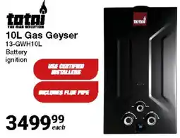 Mica total 10L Gas Geyser offer