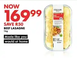 Woolworths ITALIAN BEEF LASAGNE offer
