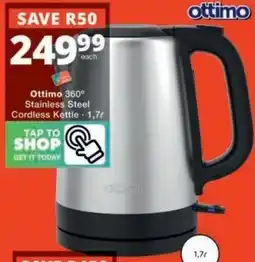 Checkers Ottimo 360 Stainless Steel Cordless Kettle offer