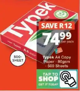 Checkers Typek A4 Copy Paper offer