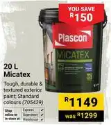 Builders Warehouse Plascon 20L Micatex 705429 offer