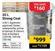 Builders Warehouse Fired Earth 20L Strong Coat 720140, 720144, 720149 offer