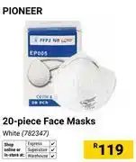 Builders Warehouse Pioneer 20 Piece Face Masks White 782347 offer