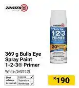 Builders Warehouse Zinsser Bulls Eye Spray Paint 1-2-3 Primer White 543113-369g offer