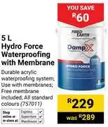 Builders Warehouse Fired Earth Damp-X 5L Hydro Force Waterproofing With Membrane 757011 offer