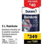 Builders Warehouse Duram Rainkote 38790004-5Ltr offer