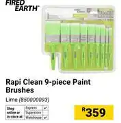 Builders Warehouse Fired Earth Rapi Clean 9-Piece Paint Brushes (Lime) 850000093 offer