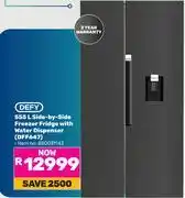 Game Defy 555Ltr Side-By-Side Freezer Fridge With Water Dispenser DFF647 offer