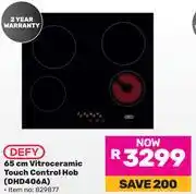 Game Defy 65cm Vitrocermic Touch Control Hob DHD406A 829877 offer