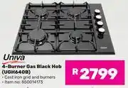 Game Univa 4 Burner Gas Black Hob UGH640B 850014173 offer