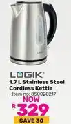 Game Logik 1.7Ltr Stainless Steel Cordless Ketlle 850028217 offer