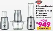 Game Genesis Kitchen Combo (Blender, Grinder & Food Processor) 80GEKG 835475 offer