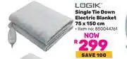 Game Logik Single Tie Down Electric Blanket 75 x 150cm 850044761 offer