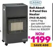 Game Cadac Roll About 3-Panle Gas Heater 943-Black 836209 offer