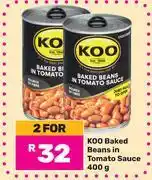 Game Koo Baked Beans In Tomato Sauce-For 2 x 400g offer