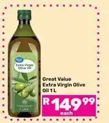 Game Great Value Extra Virgin Olive Oil-1L offer