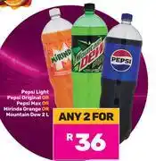 Game Pepsi Light, Pepsi Original Pr Pepsi Max Or Mirinda Orange Or Mountain Dew-For 2 x 2L offer