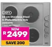 Game Defy 60cm Stainless Steel 4 Plate Electric Hob DHD399 730387 offer