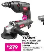 Game Hyper Tough 500W Impact Drill or 500W Angle Grinder-Each offer