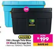 Game Addis 110Ltr Rough Tote Blue Or Black Storage Box-Each offer