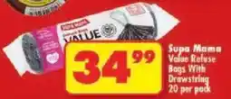 Shoprite Supa Mama Value Refuse Bags With Drawstring offer