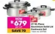 Game 10-piece aluminium solid lid cookware set offer