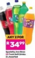 Game Sparkletta, iron brew or twist soft drinks offer