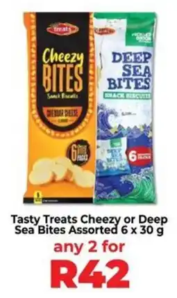 Food Lover's Market Tasty Treats Cheezy or Deep Sea Bites Assorted offer