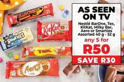 Food Lover's Market Nestlé BarOne, Tex, KitKat, Milky Bar, Aero or Smarties Assorted offer