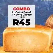 Food Lover's Market 1 x ouma bread, 4 x long cheese rolls offer