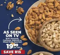 Food Lover's Market Bulk Almonds, Cashews, Walnuts or Mixed Nuts Assorted offer