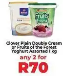 Food Lover's Market Clover - plain double cream or fruits of the forest yoghurt offer