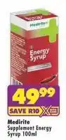 MediRite Supplement energy syrup 100ml offer