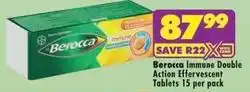 MediRite Berocca - immune double action effervescent tablets 15 per pack offer