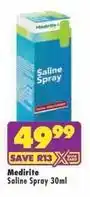 MediRite Saline spray 30ml offer