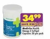MediRite Omega - 3 softgel capsules offer