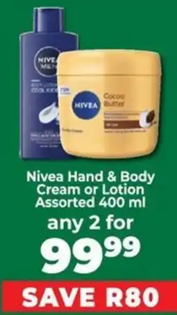 Food Lover's Market Nivea Hand & Body Cream or Lotion Assorted offer