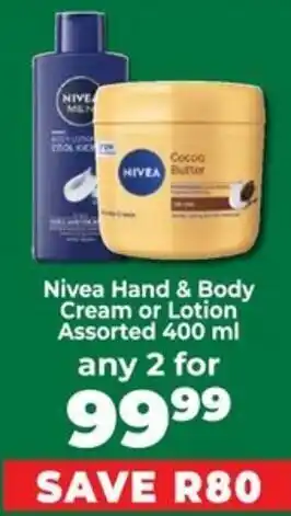 Nivea Hand & Body Cream or Lotion Assorted