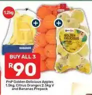 Pick n Pay Pnp golden delicious apples and bananas prepack offer