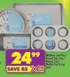 Shoprite Pan - millini leaf /round cake /baking tray/muffin 6-cup offer